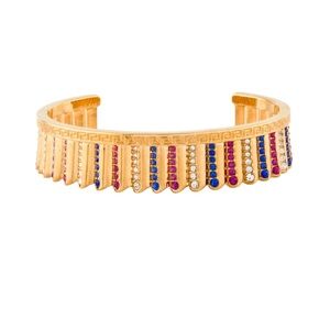 Versace Gold Bracelet with Red and Blue Crystals